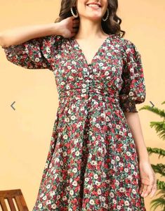 Unused Black Floral Dress