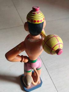 Wooden Hindu God Hanuman Figurine