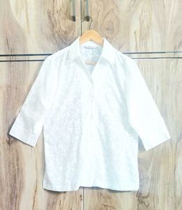 White Designer Shirt Size-38