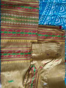 Elegant Ethnic Muga Assamese Mekhala Chador