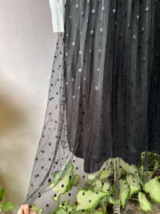Black polka dot tulle skirt