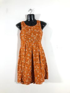 Orange Printed Dress(Women’s)