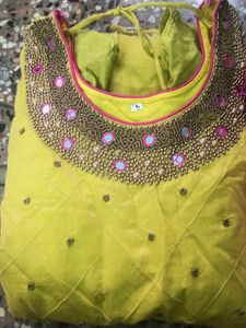 Top Dupatta Inner Long Gown Cotton Silk Mix