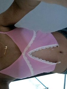 Pink Lace Trim Cami Top