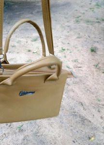 Tan Leather Top Handle Bag