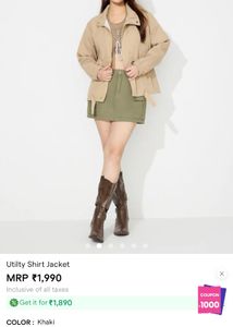 khaki shirt jacket from Savana