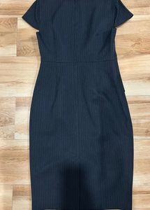 Gray Pinstripe Sheath Dress