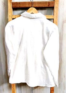 White Cotton Shirt Size-36