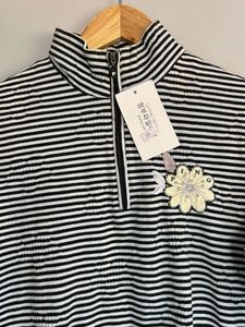 Striped Quarter Zip Pullover
