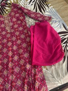 Pink Printed Kurta Set