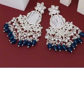 Elegant Blue Kunda Earrings set  Bye1 Get1