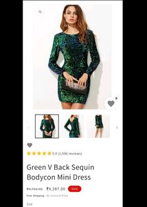 ❤️‍🔥Green V Back Sequin Party Dress❤️‍🔥