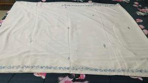 beautiful white sari without blouse piece