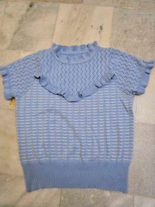 Cute Blue Knit Top