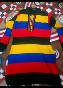 Beautiful Multicolour Woollen Kurti In Xl Size