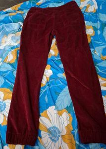Maroon Velvet Pants