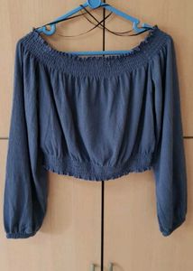 Off-the-shoulder top - Dusky blue - Ladies | H&amp;M