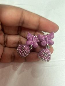 Pink Jhumka Earrings