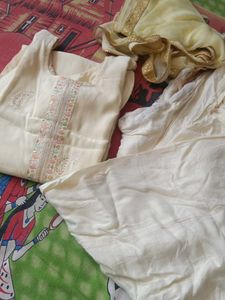 Elegant Kurta Set Cream Colour