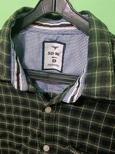 Green Checked Shirt For Men