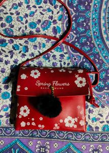Spring Flowers Red Crossbody Bag - Brand New