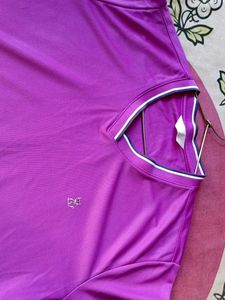 Purple Short V Neck T- Shirt For Girls