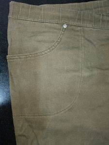 Olive Green Wide Jeggings