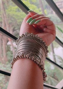 Silver Oxidised Bangles