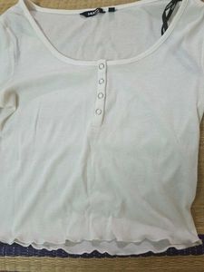 White Ribbed Top
