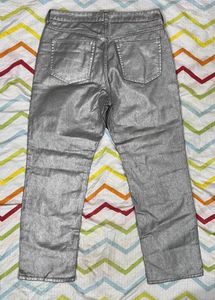Silver Metallic Jeans