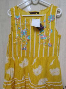 Yellow Embroidered Maxi Dress