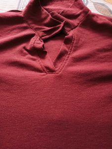 Maroon Mock Neck Top