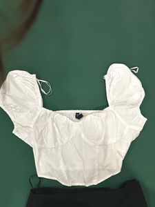 h&amp;m white corset top