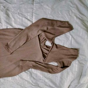 Stylish Brown Knit Dress