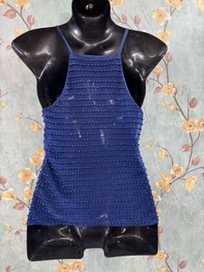 Blue Beaded Top
