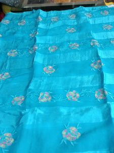 Embroidered Blue Fabric