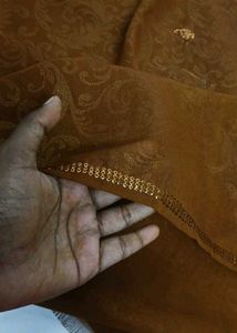 Coffee Brown Saree with Sequin Embroidery
