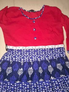 Red &amp; Blue Tiered Dress