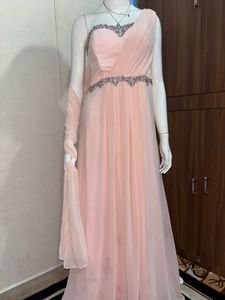 Elegant Peach Party Gown