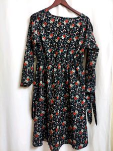 Easy Buy Short Floral Dress With Elastic Waist