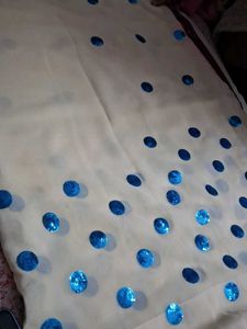 Elegant White &amp; Blue saree