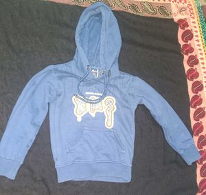 Blue Graphic Print Hoodie