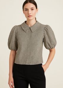 Collared Crop Top In Size M