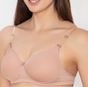 B’ZAR Nude Bra with Clear Straps 36D