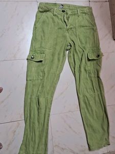 Acid Wash Green Cargo Pants