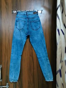 Ripped Hem Denim Jeans