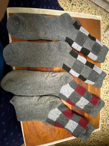 Gray &amp; Blue Patterned Socks - 2 Pairs