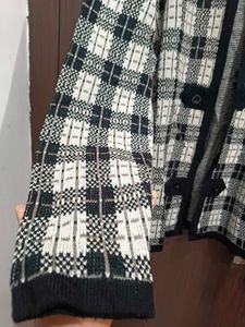 Vintage Plaid Knit Cardigan