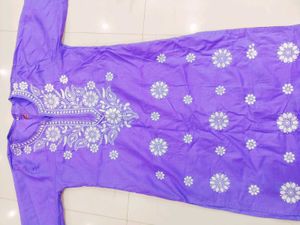 Purple Embroidered Kurta