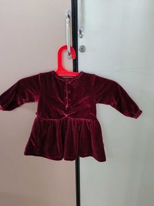 Velvet Frock - (6 -12months)